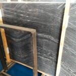 Black fossil marble slab with competitive price