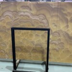 Orange onyx slab and tiles for countertops