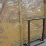 Orange onyx slab and tiles for countertops