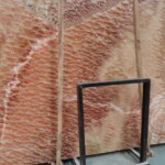 Red onyx slab and tiles for countertops