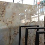 White marble onyx slab and tiles for countertops