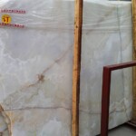White onyx slab and tiles for countertops